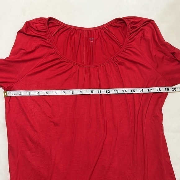 𝅺THREE Dots Red Soft ¾ Sleeve Shirt Size Medium - Picture 6 of 6